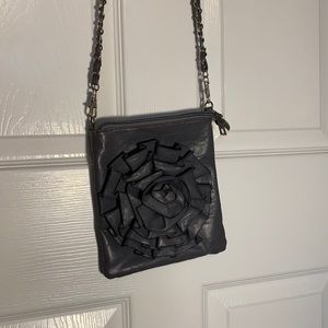 gray cross body purse